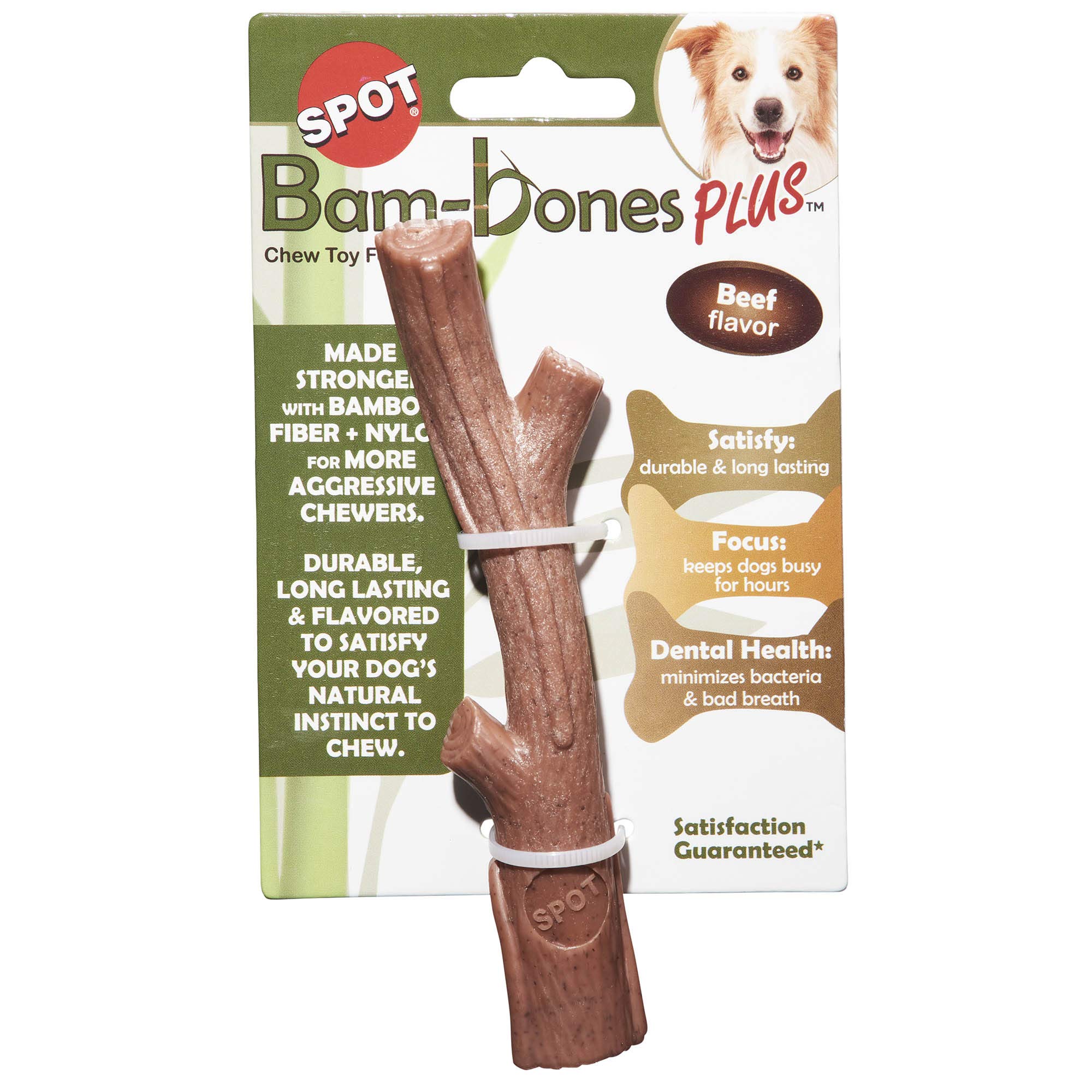 SPOT by Ethical Products- Bambone Bamboo Stick Durable Dog Chew Toy for Aggressive Chewers – Great Toy for Puppies and Puppy Teething – A Non Splintering Alternative to Real Wood - Large Medium