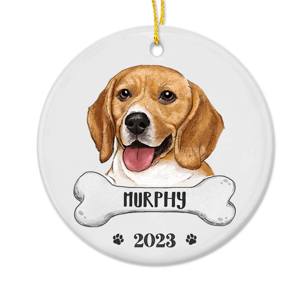 Personalized Beagle Dog Ornament
