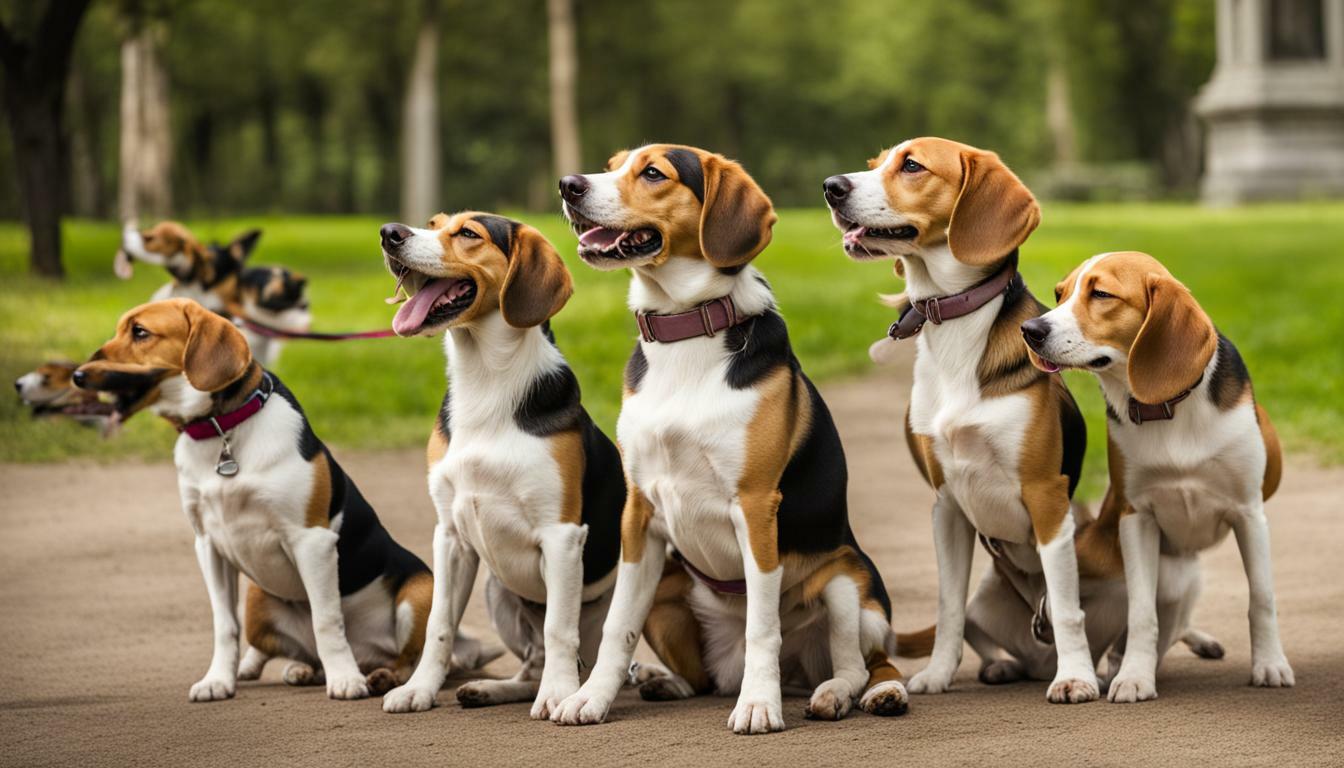 Beagle met andere honden