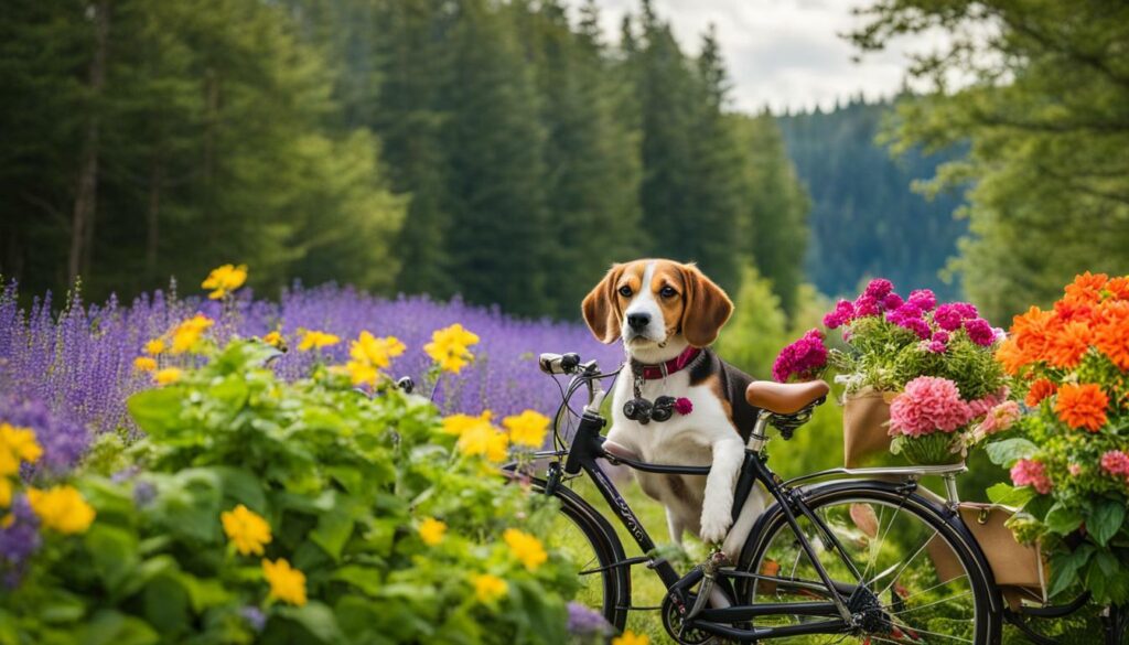 fietsmand beagle hond